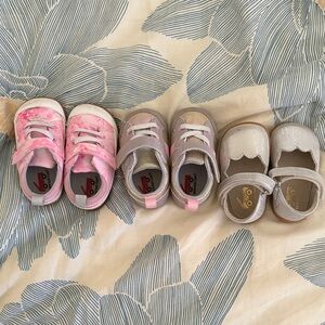 See Kai run shoe bundle (pink left size 4, middle sneakers and Mary Jane’s 3)